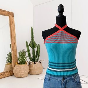 Zara Striped Knit Halter Top